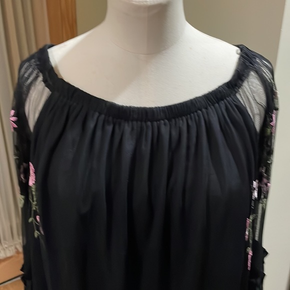 Bongo Black Mesh Embroidered Overlay Dress - Picture 2 of 11